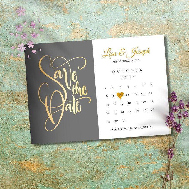 Spara datum kalender Guld Kärlek Hjärta Datumet (Skapare uppladdad)