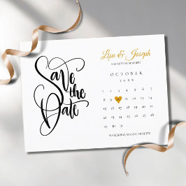 Spara datum kalender Guld Kärlek Hjärtan Postkort Meddelande Vykort