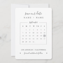 Spara datum ♥ kalenderns moderna minimalistiska julkort