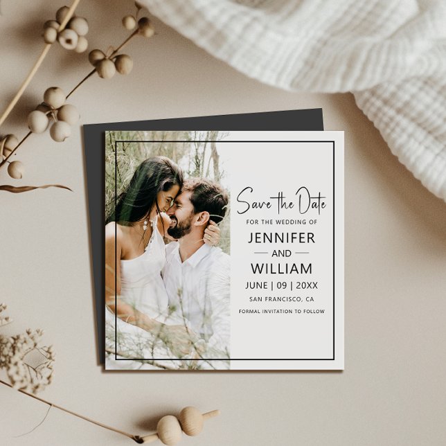 Spara datum Klassisk Foto Bröllop Magnetisk (Make your wedding unforgettable with a Save the Date magnet—stylish, practical, and easy to display!)