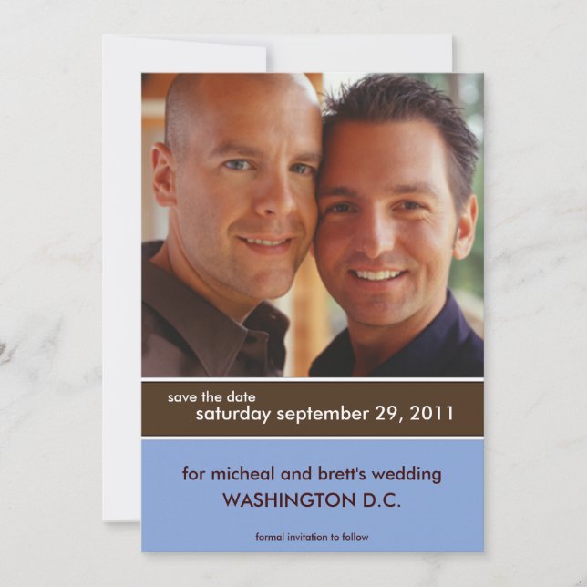 Spara datum-kort {Färgblock} Inbjudningar (Framsida)