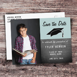 Spara datum Kritskrifts tavla Pojke Foto Examen  Meddelande Vykort