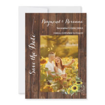 Spara datum Land Greenery Sunblommor