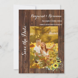 Spara datum Land Greenery Sunblommor Inbjudningar