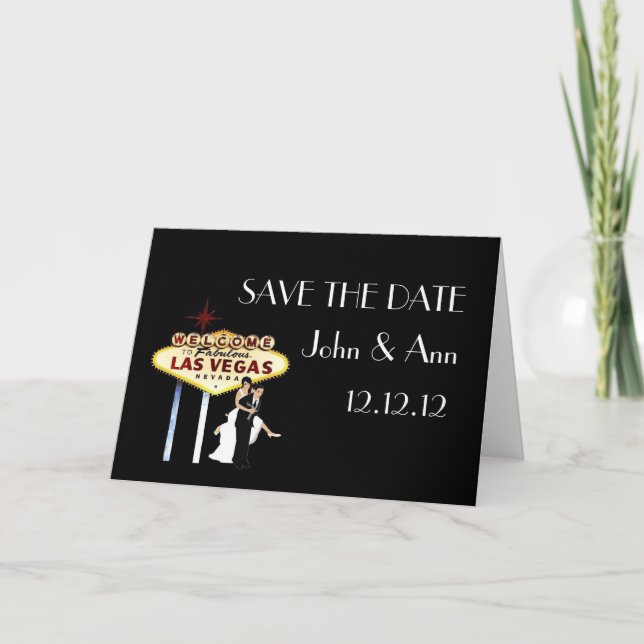 SPARA DATUM LAS VEGAS-kort Meddelande (Framsida)