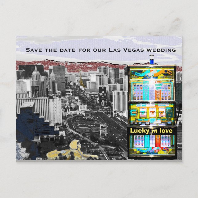 Spara datum Las Vegas-kortplats Maskin Meddelande Vykort (Framsida)