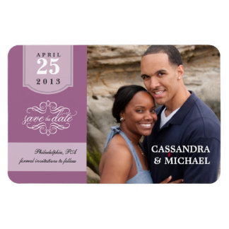Spara datum - Lavender Anpassningsbar Photo Magnet