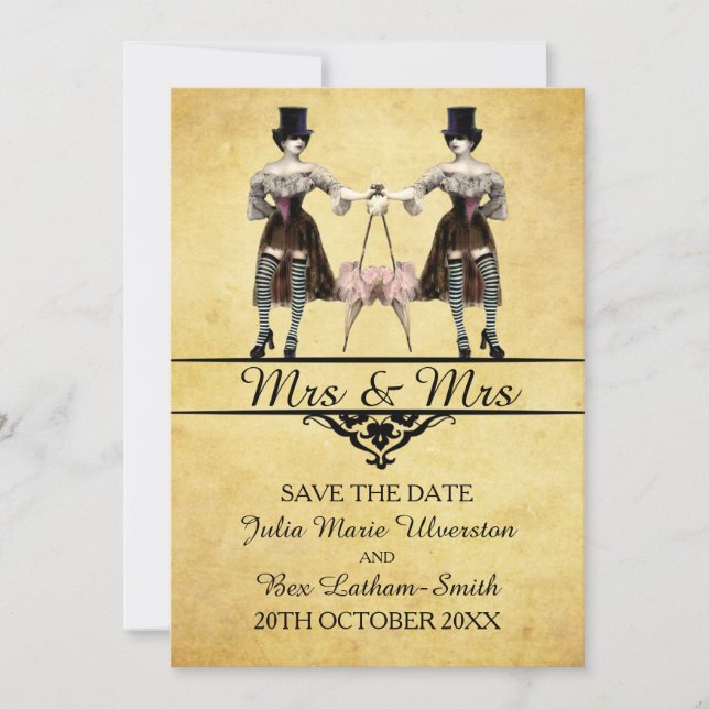 Spara datum - Lesbisk Gothic Steampunk Stil Spara Datumet (Framsida)