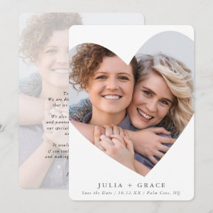 SPARA DATUM lgbtq, modernt foto från ram, vitt Inbjudningar