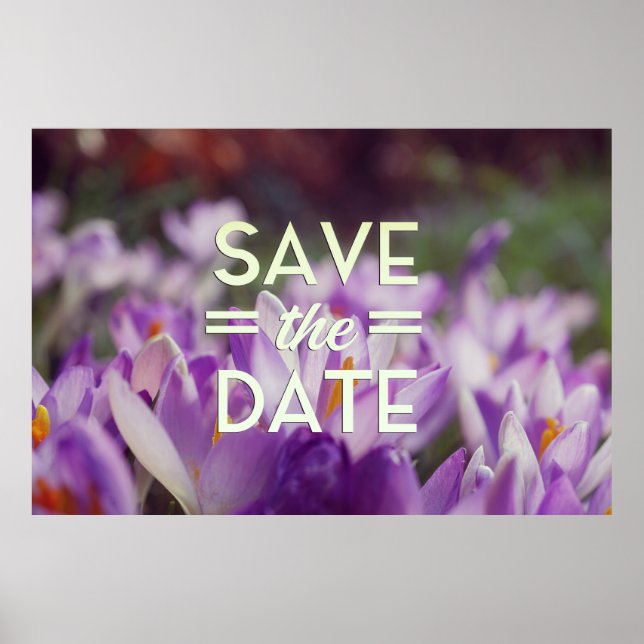 Spara datum lila blomma poster (Framsidan)