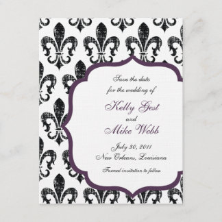 Spara datum - Lila för nya Orleans Datumet