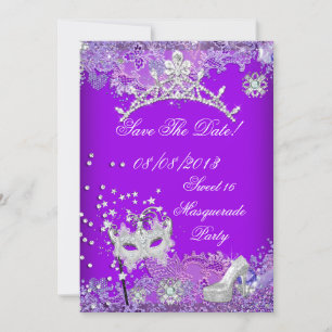Spara datum Lila Sweet sixteen 16, maskerad 2 Spara Datumet