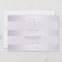 Spara datum | Lilac Shimmer Stripes Monogram