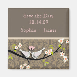Spara datum, love birds magnet