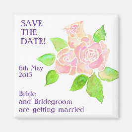 "Spara datum"-magnet, Vintage Rosa ros Magnet