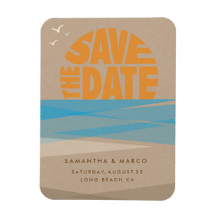 Spara datum magneter, Beach Wedding Magnet