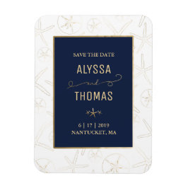 Spara datum magneter - Beach Wedding, Starfish