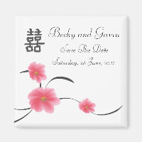 Spara datum magneter Cherry Blommar Dubbla Happine
