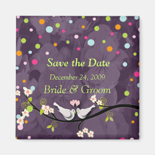Spara datum magneter, love birds magnet