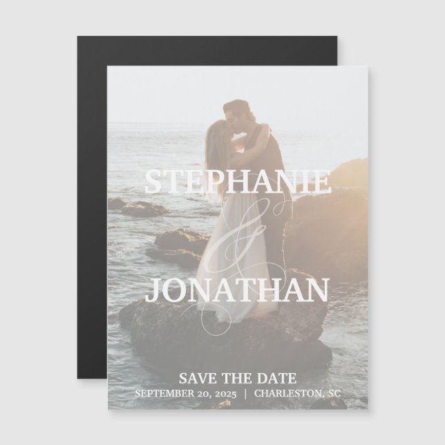 Spara datum magneter med Namn med aktiverat vitt (Fram/baksida)