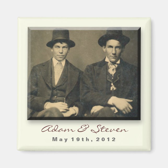 Spara datum magneter med vintage porträtt. (Framsidan)