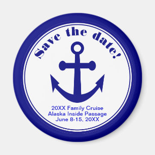 Spara datum magneter Nautical Cruise Beach Wedding