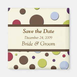 Spara datum magneter, polka dots magnet