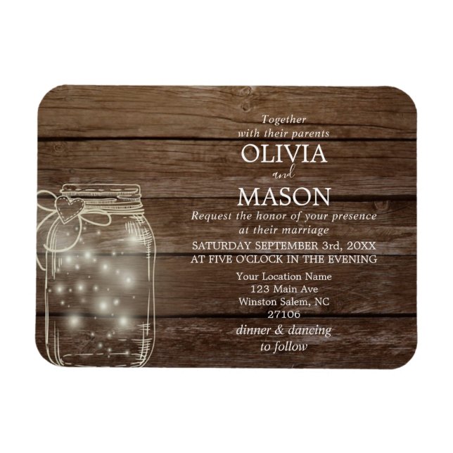 Spara datum magneter Rustic Mason Burk Ljus (Horisontell)