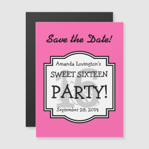 Spara datum magneter Sweet 16 Birthday A02B ROSA