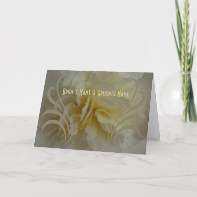 Spara datum med Cream Blommigt Swirls Design Meddelande (Framsida)