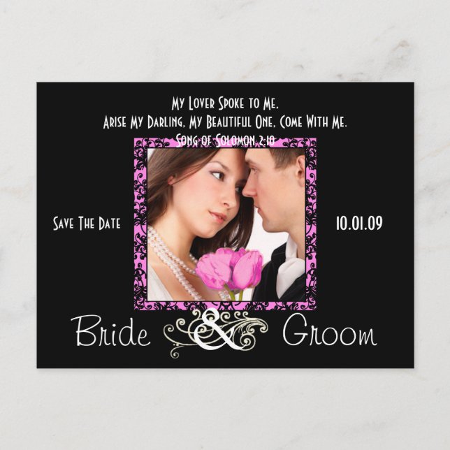 Spara datum med ditt foto meddelande vykort (Framsida)