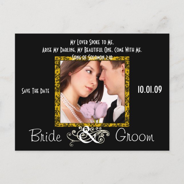 Spara datum med ditt foto meddelande vykort (Framsida)