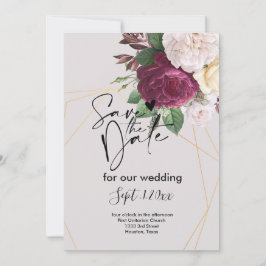 Spara datum med elegantens gyllene geometri inbjudningar