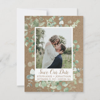 Spara datum med Grönt Eucalyptus Ram Datumet