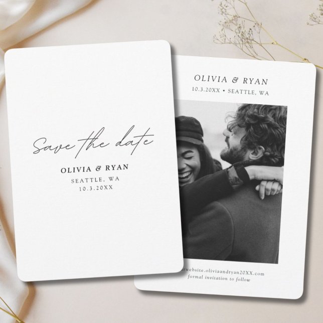 Spara datum med minimalistisk elegant inbjudningar (Elegant Minimalist Save the Date Invitation
)