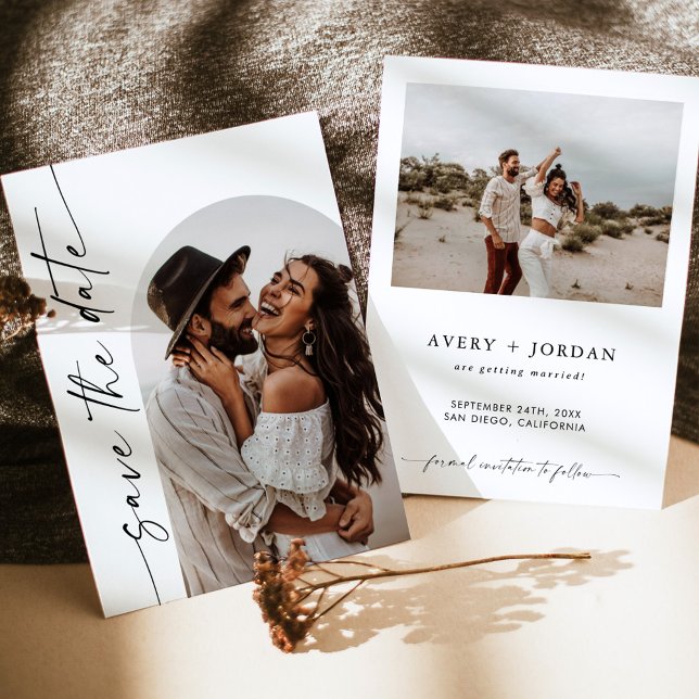 Spara datum med minimalistisk uppsättning, spara d inbjudningar (Skapare uppladdad)