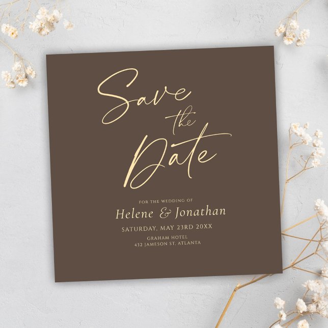 Spara datum med minimalistiskt skript Elegant bröl Inbjudningar (Minimalist Script Elegant Wedding Save The Date Invitation)