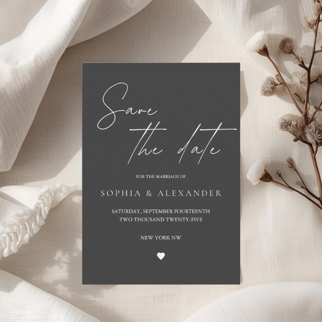 Spara datum med minimalistiskt svart inbjudningar (Skapare uppladdad)