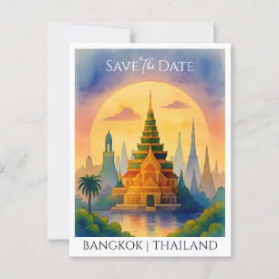 Spara datum meddelande Bangkok Thailand Vykort