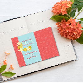 Spara datum meddelande {Beach Wedding Theme} Inbjudningar