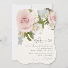 Spara datum meddelande Elegant Ro Succulent Inbjudningar