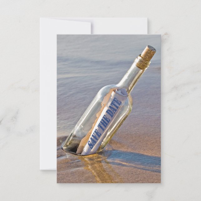 "Spara datum"-meddelande i flaska Spara Datumet (Framsida)