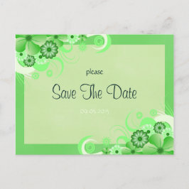 Spara datum meddelande-kort för ljust grönt Blommi Meddelande Vykort