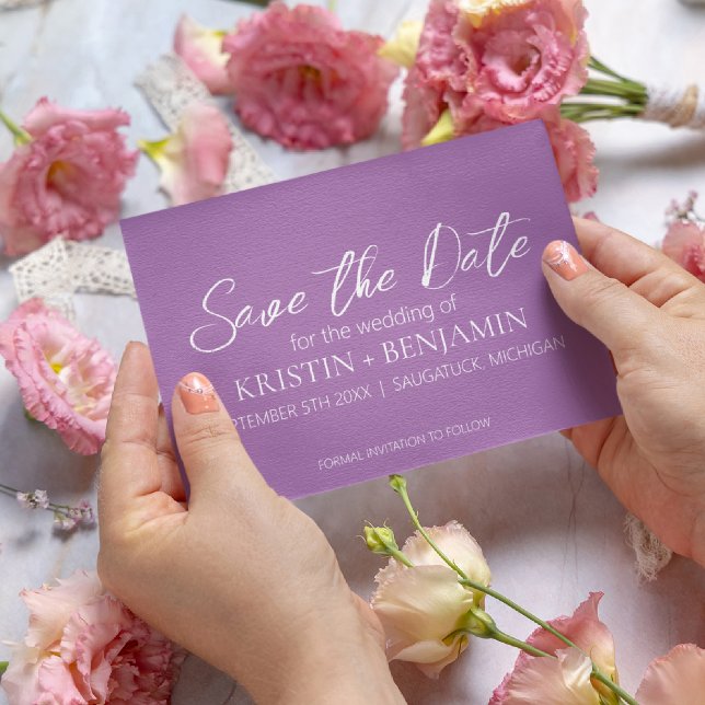 Spara datum meddelande (Lila) Inbjudningar (Skapare uppladdad)