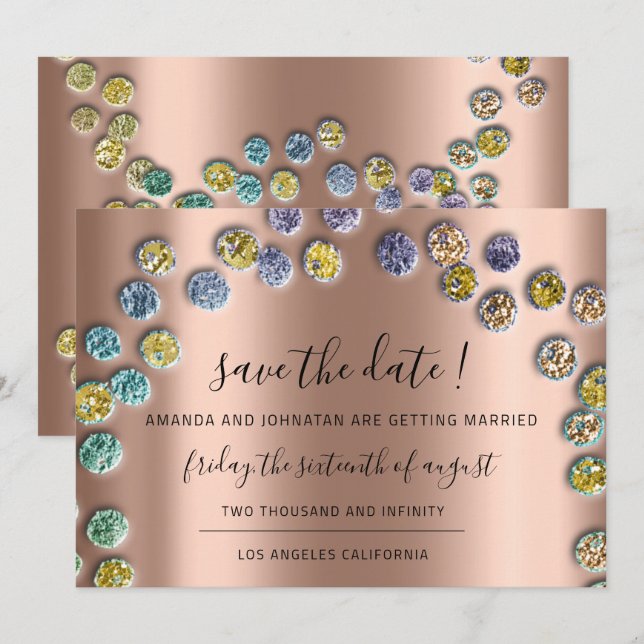 Spara datum minimalism guld grön ros datumet (Fram/baksida)