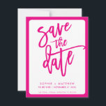 SPARA DATUM moderna skript som skriver fushcia-ros Datumet<br><div class="desc">by kat masard >>> https://linktr.ee/simplysweetpaperie<<< A modern design featuring hand lettered, brushed type for your SAVE THE DATE ANNOUNCEMENT. Setup as a template it is simple for you to personalize it - make it yours! >>> TIPS - slå bara knappen "Anpassa" och lägg till/ändra text, typsnitt, färg eller lägga till/flytta...</div>