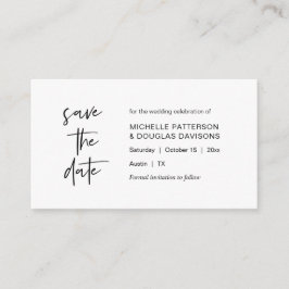 Spara datum, modernt minimalistiskt visitkort tilläggskort