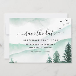 Spara datum, Moody för rustiska skogsvattenfärg Datumet