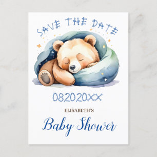 Spara datum Nallen Baby Shower Vykort