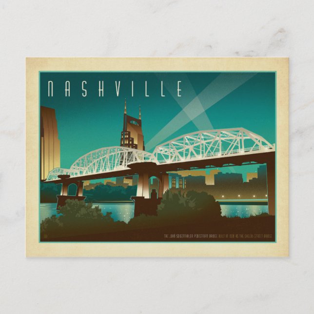 Spara datum | Nashville, TN - Shelby St. Bridge Meddelande Vykort (Framsida)